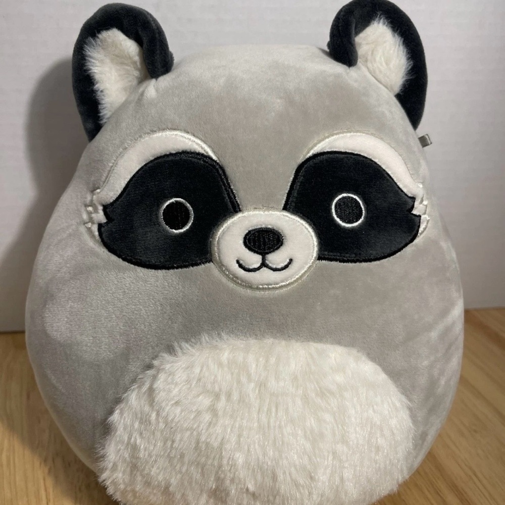 Squishmallows Gray and Black Raccoon Plush